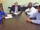 Prime Minister Gumbs signs for Middle Region sewage connections