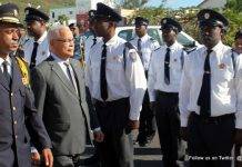 Prime Minister Gumbs inspects Fire Fighters