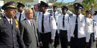 Prime Minister Gumbs inspects Fire Fighters