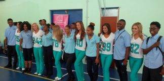 The Miami Dolphin Cheerleaders visited 2 high schools