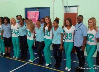 The Miami Dolphin Cheerleaders visited 2 high schools