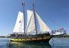Stalled replica pirate ship towed to port after crew rescued