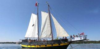 Stalled replica pirate ship towed to port after crew rescued