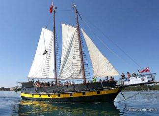 Stalled replica pirate ship towed to port after crew rescued