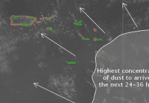 WEATHER: Saharan dust particulates already across the region but more to arrive in the next day or two.