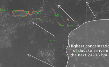 WEATHER: Saharan dust particulates already across the region but more to arrive in the next day or two.
