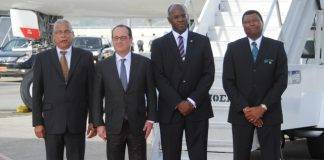 French President Hollande arrives on SXM