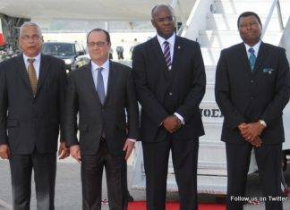 French President Hollande arrives on SXM