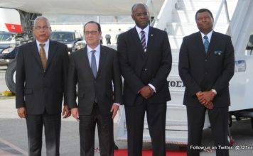 French President Hollande arrives on SXM