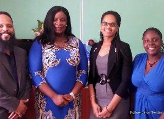Minister Rita Bourne-Gumbs met with the two recipients of study grants for capacity building from the United Nations Educational, Scientific and Cultural Organization (UNESCO).