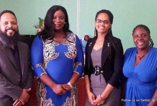 Minister Rita Bourne-Gumbs met with the two recipients of study grants for capacity building from the United Nations Educational, Scientific and Cultural Organization (UNESCO).