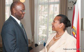 Minister Plenipotentiary Fleming-Artsen receives courtesy visit from Governor Holiday