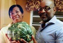 Minister Connor presents School Garden Pumpkin to I-CAN Foster Home