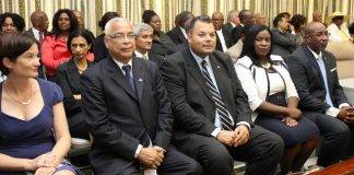 Prime Minister Gumbs, Connor and Bourne-Gumbs attend Swearing in Ceremony in Anguilla of Elected Members of the House of Assembly