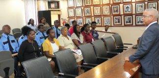 Prime Minister Gumbs administers Oath to Civil Servants. Stresses integrity and productivity