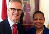 Minister Plenipotentiary Fleming-Artsen receives courtesy visit from new Cft Secretary Twisk
