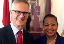 Minister Plenipotentiary Fleming-Artsen receives courtesy visit from new Cft Secretary Twisk