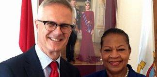 Minister Plenipotentiary Fleming-Artsen receives courtesy visit from new Cft Secretary Twisk
