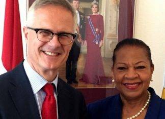 Minister Plenipotentiary Fleming-Artsen receives courtesy visit from new Cft Secretary Twisk