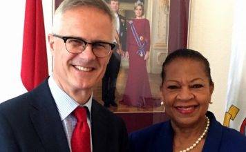 Minister Plenipotentiary Fleming-Artsen receives courtesy visit from new Cft Secretary Twisk