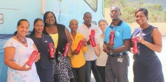 Ministry of Public Health receives water bottle donation from NV GEBE for Mobile Health Clinic Bus