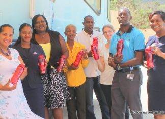 Ministry of Public Health receives water bottle donation from NV GEBE for Mobile Health Clinic Bus
