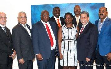 Prime Minister Gumbs, Minister Hassink and Vice Presidents of Parliament Marlin-Romeo and De Weever attend Monetary Council Meeting