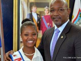 Minister of Tourism Connor receives visit from Pageant Winner York