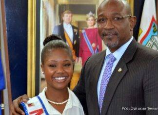 Minister of Tourism Connor receives visit from Pageant Winner York