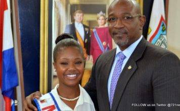 Minister of Tourism Connor receives visit from Pageant Winner York