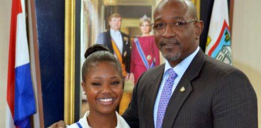 Minister of Tourism Connor receives visit from Pageant Winner York