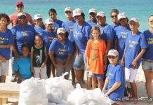 Volunteers during the RBC beach clean up on Simpson Bay Beach Bay