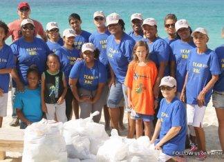 Volunteers during the RBC beach clean up on Simpson Bay Beach Bay