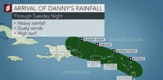 Weakening Danny to Bring Beneficial Rain to Caribbean