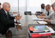 Prime Minister Gumbs meets with St. Martin Prefete Laubies regarding preparations for Hurricane Danny