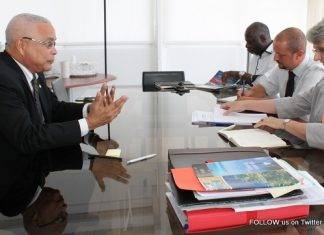 Prime Minister Gumbs meets with St. Martin Prefete Laubies regarding preparations for Hurricane Danny