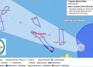 Eye4weather 5:00am UPDATE: Tropical Storm Erika = slightly stronger…