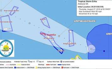 Eye4weather 5:00am UPDATE: Tropical Storm Erika = slightly stronger…