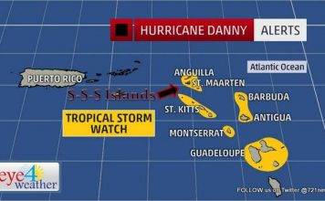 Eye4weather 5pm UPDATE: Tropical Update – Danny still weakening…