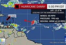 Eye4weather 5:00 pm advisory: Hurricane Danny a bit stronger…