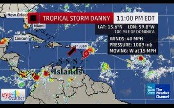 Eye4weather 11:00PM UPDATE: Danny breaking apart…