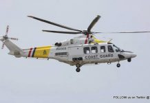 The person swam for more than 8 hours to reach land again. He is now in the hospital receiving medical care.