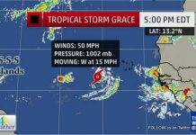 5PM UPDATE… Eye4weather: Tropical Storm Grace a little stronger…