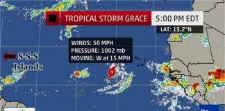 5PM UPDATE… Eye4weather: Tropical Storm Grace a little stronger…
