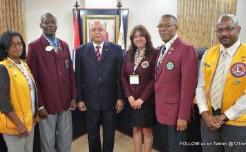 Lions District Governor visits the Prime Minister Marcel Gumbs
