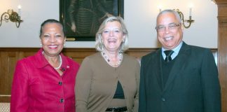 Prime Minister Gumbs and Dutch First Chamber of Parliament President Broekers-Knol discuss Integrity and Finances