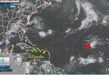 Partly Cloudy & HOT with a brief shower possible — especially during the overnight hours.