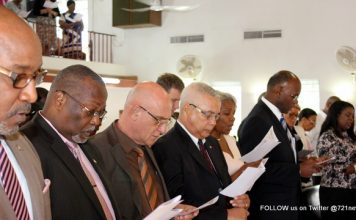Members of the Council of Ministers and Governor attend Church Service marking Constitution Day