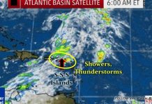 Variably Cloudy & HOT with a couple showers, thunder/lightning.