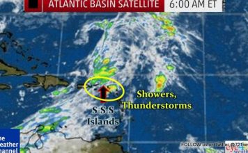 Variably Cloudy & HOT with a couple showers, thunder/lightning.